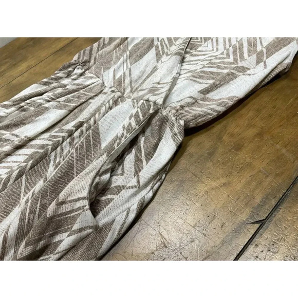 Corey Lynn Calter Cream and Brown Jumpsuit with Wide-Leg Design - Picture 4 of 16